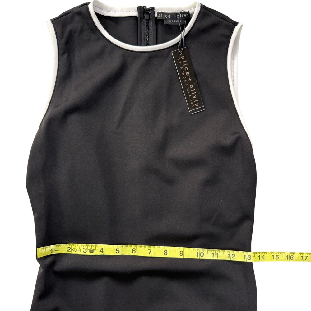 ALICE + OLIVIA Edris Contrast-Trim Sleeveless Minidress - Picture 9 of 10